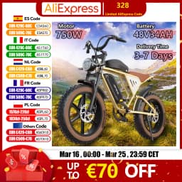 JANSNO X70G Electric Bicycle 750W Powerful Motor 48V34AH Lithium Battery Adult Electric Bike 20*4.0 inch Fat Tire Mountain Ebike