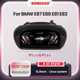 Bonroad Lcd Digital Instrument Cluster Linux System 12.3Inch 1920*720P for Bmw E88 E87 E82 E81 Car Dashboard Speedometer Display
