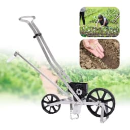 Garden Seeder Manual Garden Push Seeder Row Seed Planter Walk-Behind Row Crop Planter for Seeding Sweet Corn/Leek/Radish/Carrot