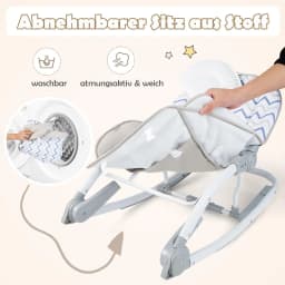 2-in-1 Folding Baby Rocker, Portable Baby Swing with 3-Level Adjustable Backrest & Removable Play Arch, with Safety Belt