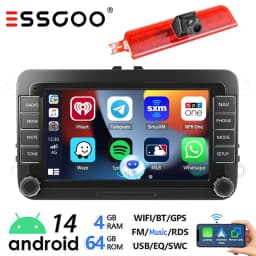 ESSGOO 7/9" Android 14 CarPlay GPS Navi for VW Caddy Life 2K Facelift Cross maxi Car Stereo Radio Rear View Camera Brake Light