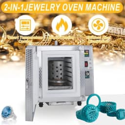 2-in-1 High Temp Jewelry Casting Furnace Oven Machine for Mold Burnout with Precise Digital Thermostat