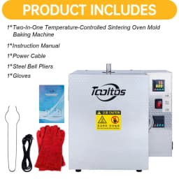 2-in-1 High Temp Jewelry Casting Furnace Oven Machine for Mold Burnout with Precise Digital Thermostat
