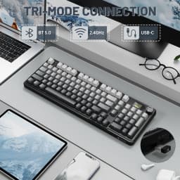 ATTACK SHARK X98PRO Tri-mode Gasket Mechanical Keyboard with TFT Screen & Knob, 99Keys Layout, 5-Layer Foams, Hot-Swap, RGB