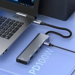 Type-C Splitter 1 to 6 adapters, 17cm short cable, multiple connector for devices