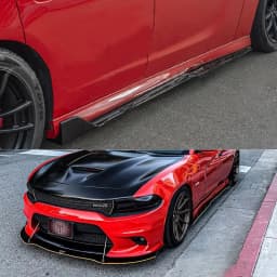 For 2015-2022 Dodge Charger SRT Track Style Gloss Black Side Skirt Decoration Stickers Rocker Panels Car Accessories