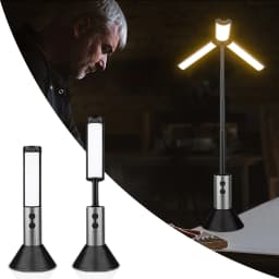 Portable LED Camping Lantern Telescopic Tripod Light 3 Panels Adjustable Brightness USB Rechargeable Outdoor Tent Light with Hanging Hook for Camping Hiking Emergency