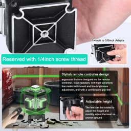 Multifunctional 16 Lines Laser Level 3° Self-leveling Machine Rechargeable Lithium Battery Leveling Tool Omnidirectional Ground