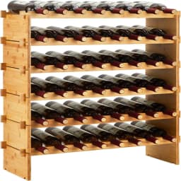 Bottles Stackable Modular Wine Rack, Tier Wooden Wine Storage Rack, Bamboo Wine Display Shelves, Wobble-Free Wine Holder