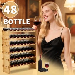 Bottles Stackable Modular Wine Rack, Tier Wooden Wine Storage Rack, Bamboo Wine Display Shelves, Wobble-Free Wine Holder