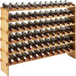 Bottles Stackable Modular Wine Rack, Tier Wooden Wine Storage Rack, Bamboo Wine Display Shelves, Wobble-Free Wine Holder