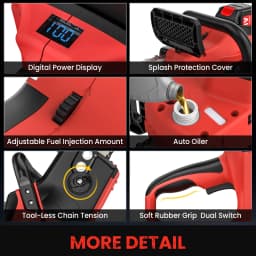 16Inch Brushless Cordless Electric Chainsaw With Automatic Oiler Anti-Slip Handle With 2 Battery Suitable For Garden Pruning