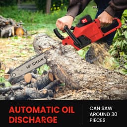 16Inch Brushless Cordless Electric Chainsaw With Automatic Oiler Anti-Slip Handle With 2 Battery Suitable For Garden Pruning