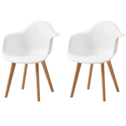 A Set of 2 Dining Chair Armchair Minimalist Retro Modern Plastic Beech Legs for Dining Room Kitchen Living Room