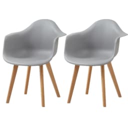 A Set of 2 Dining Chair Armchair Minimalist Retro Modern Plastic Beech Legs for Dining Room Kitchen Living Room