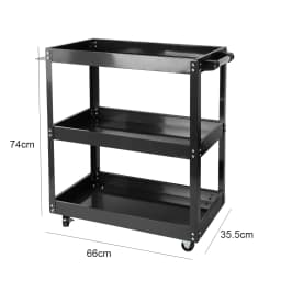 Tool Cart 3-Tier Rolling Tool Cart with 4 wheels Professional Workshop Tool Cart Auto Repair Mobile Shelf