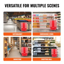 SucceBuy 20pcs Shopping Basket 21L Plastic Grocery Basket with Handle Portable Shop Bulk Used for Retail Store Supermarket