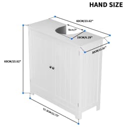 BRIEFNESS Washbasin storage cabinet White sink cabinet 2 door bathroom cabinet Adjustable shelves Base cabinet washbasin