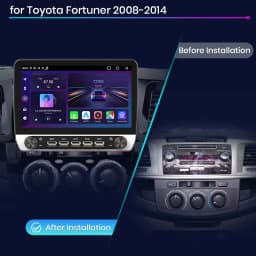 Junsun 10" Button Car Radio for Toyota Fortuner 2008 GPS Multimedia Stereo BT FM RDS Wireless CarPlay for Apple Android Auto 4G
