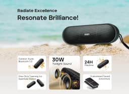 TRIBIT 30W Portable Bluetooth Speaker,IPX7 Waterproof Wireless Speaker TWS Stereo Pairing 24hrs Playtime For Camping With APP EQ