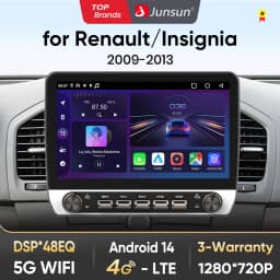Junsun 10" Button Car Radio for Reqal insiania 2009-2 GPS Multimedia Stereo BT FM RDS Wireless CarPlay for Apple Android Auto 4G