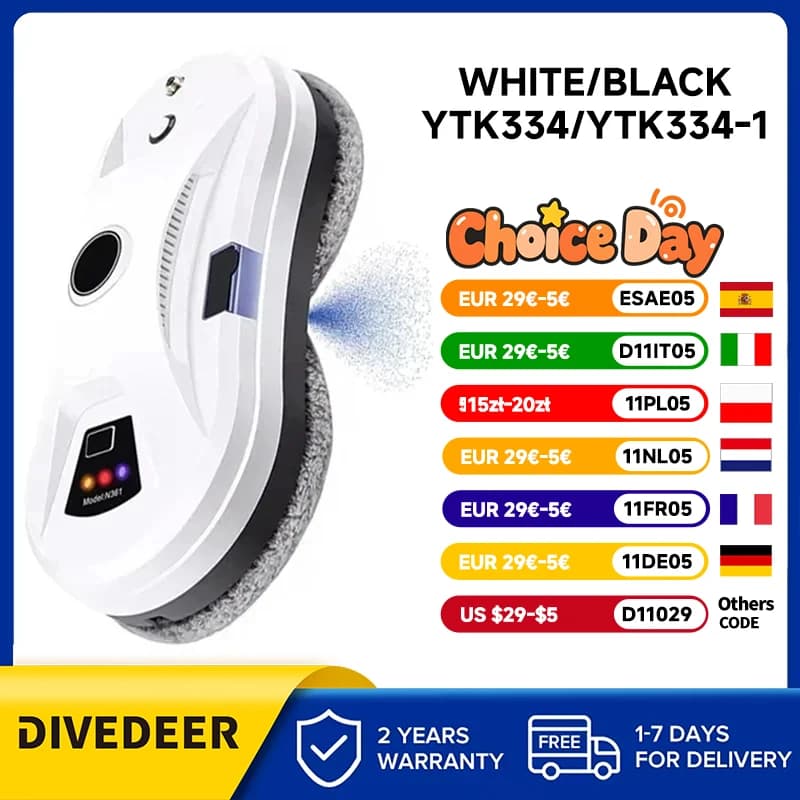 DIVEDEER Vacuum Window Cleaning Robot Window Cleaner Electric Glass limpiacristales Remote Control