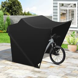 Foldable 600D Oxford Fabric Motorbike Tent Waterproof Motorcycle Cover with Carry Bag for Motorbikes Black