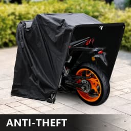 Foldable 600D Oxford Fabric Motorbike Tent Waterproof Motorcycle Cover with Carry Bag for Motorbikes Black