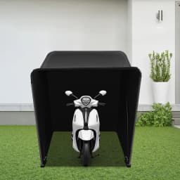 Foldable 600D Oxford Fabric Motorbike Tent Waterproof Motorcycle Cover with Carry Bag for Motorbikes Black