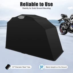 Foldable 600D Oxford Fabric Motorbike Tent Waterproof Motorcycle Cover with Carry Bag for Motorbikes Black
