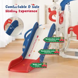 6-in-1 Slide And Swing For Toddlers With Basketball Hoop, Climbing Frame, Telescope, Storage, Slide Swing For Toddlers Kids