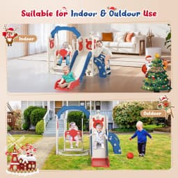 6-in-1 Slide And Swing For Toddlers With Basketball Hoop, Climbing Frame, Telescope, Storage, Slide Swing For Toddlers Kids