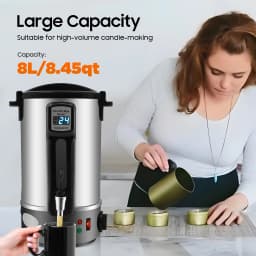 8L Wax Melter For Candle Making Large Wax Melting Pot With Spout DIY Candle Melting Pot for small wax business and making candle