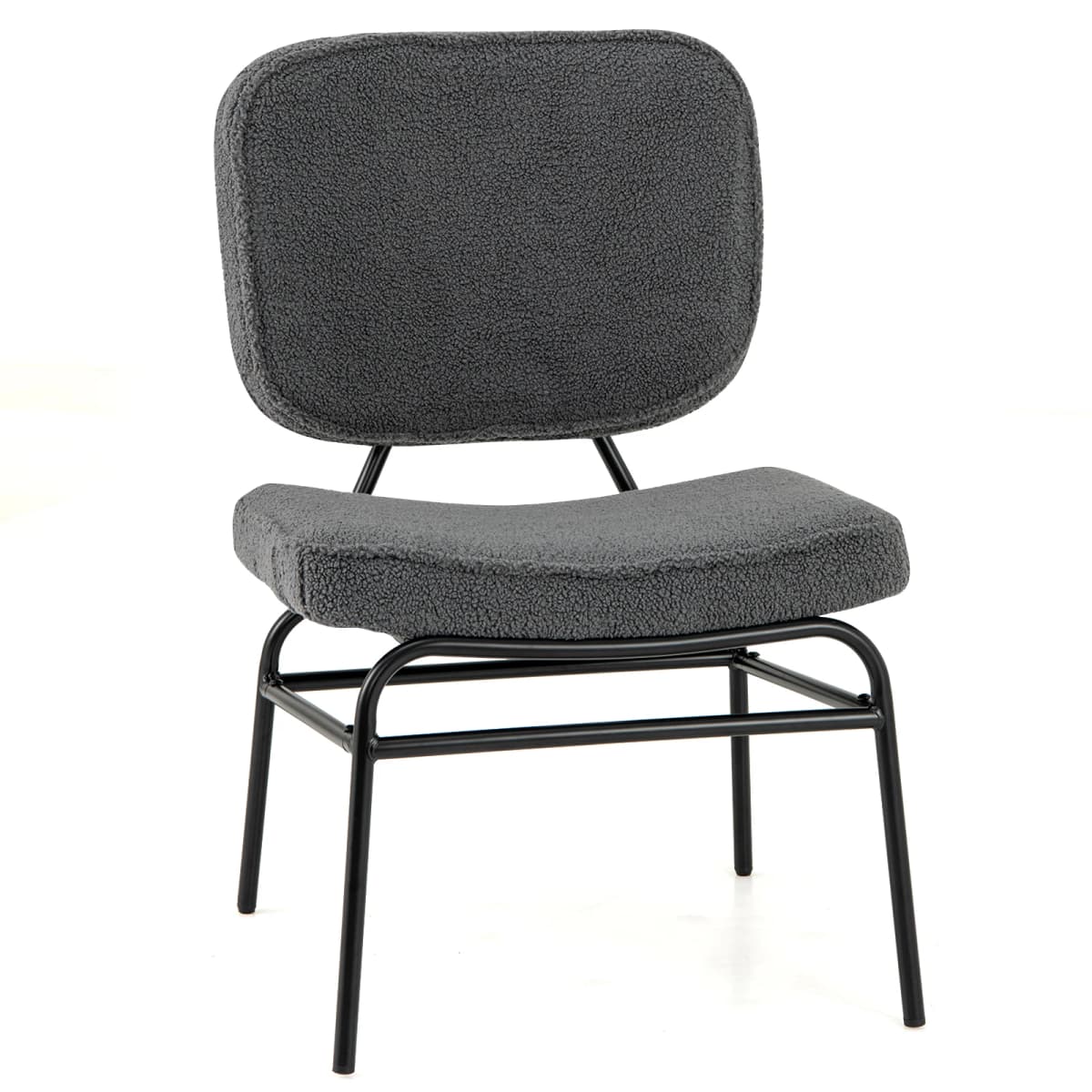 Dining room chair, Sherpa kitchen chair with curved seat and backrest, upholstery chair weighing up to 150 kg, living room chair
