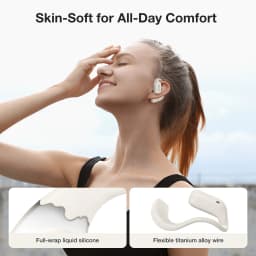 BR-CT3 Open Ear Earbuds bluetooth V5.4 Earphones Air Conduction Earhook Enhanced Bass 4 Mics Clear Calls App Control Earphones