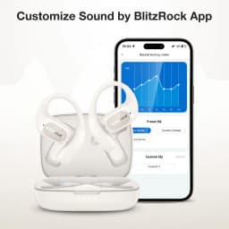 BR-CT3 Open Ear Earbuds bluetooth V5.4 Earphones Air Conduction Earhook Enhanced Bass 4 Mics Clear Calls App Control Earphones