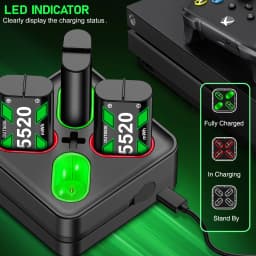 Rechargeable Xbox One Controller Battery Pack with 4x5520mWh for Xbox Series X|S,Battery Charger Station for Xbox One S/X/Elite