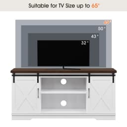 Farmhouse TV Stand for 65 Inch TV, Entertainment Center with Storage and Sliding Barn Doors, Modern Media TV Console TV Stands f