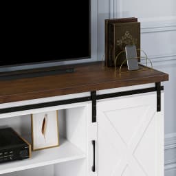 Farmhouse TV Stand for 65 Inch TV, Entertainment Center with Storage and Sliding Barn Doors, Modern Media TV Console TV Stands f