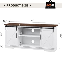 Farmhouse TV Stand for 65 Inch TV, Entertainment Center with Storage and Sliding Barn Doors, Modern Media TV Console TV Stands f