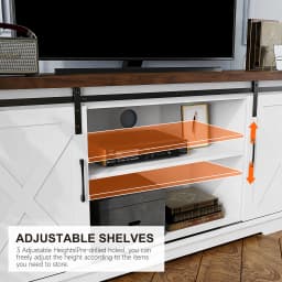 Farmhouse TV Stand for 65 Inch TV, Entertainment Center with Storage and Sliding Barn Doors, Modern Media TV Console TV Stands f