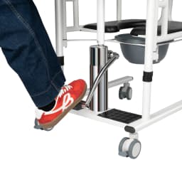 Adjustable Height Patient Lift Transfer Chair with Portable Potty, Multi-functional Hydraulic Lift Shift Cart with 4 Wheels