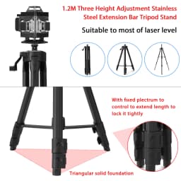 4D 16 Lines Laser Level 3° Self-leveling Level Machine Rechargeable 2 Lithium Battery Laser Leveling Tool with Tripod Stand