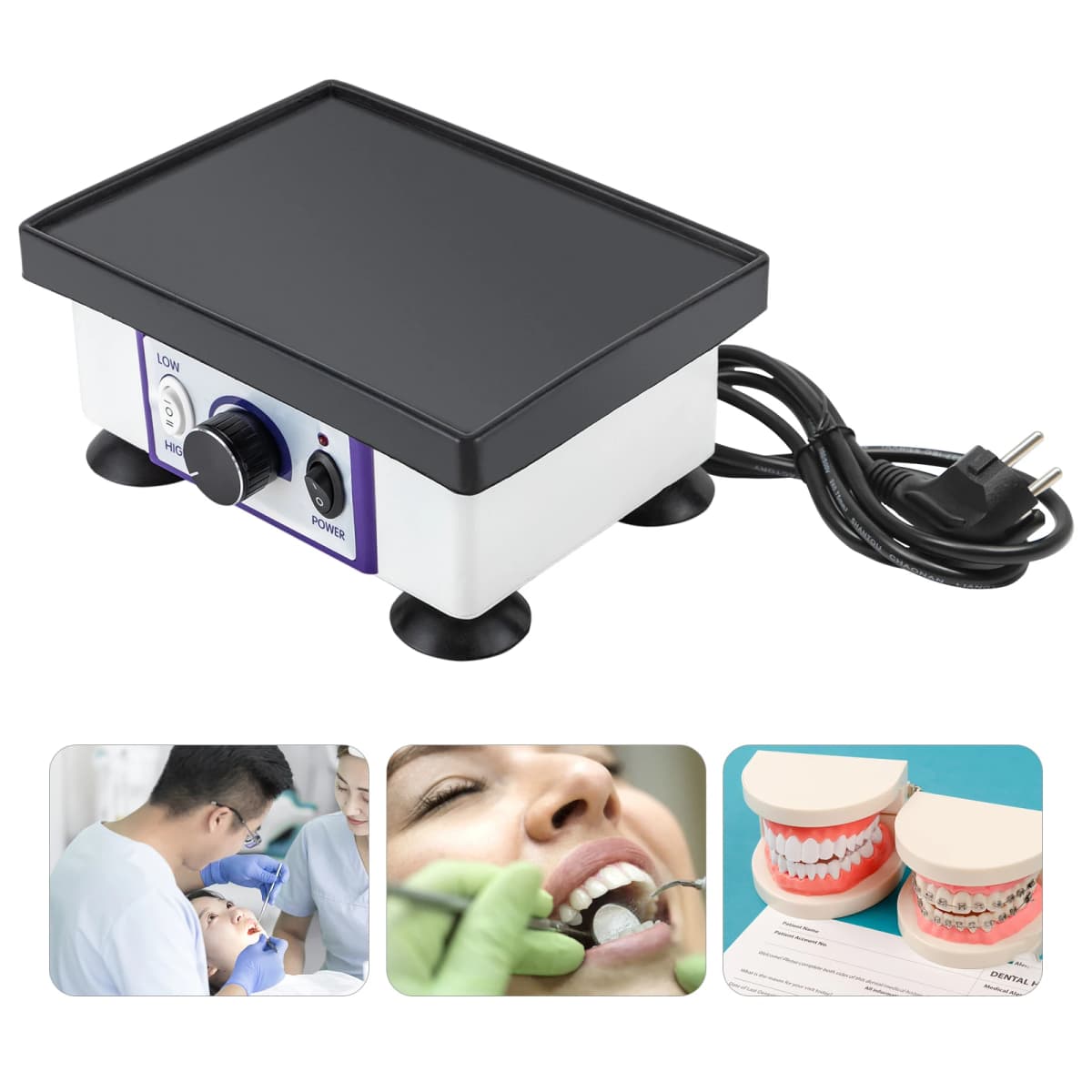 Powerful Dental Square Quartet Vibrator Lab Vibrator Plaster Oscillator Gypsum Mixing Machine Lab Equipment JG-203 120W