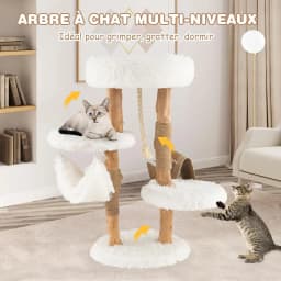 Cat tree with platform, perch, hammock, jute scratching post for resting, playing and sharpening, 41 X 41 X 87 CM