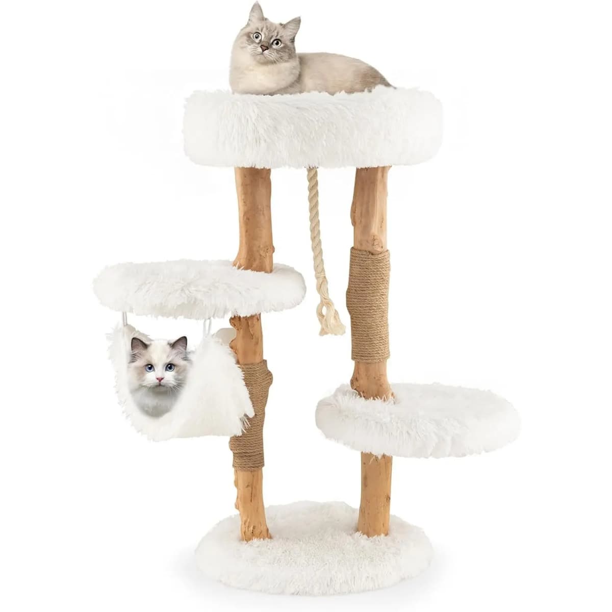 Cat tree with platform, perch, hammock, jute scratching post for resting, playing and sharpening, 41 X 41 X 87 CM
