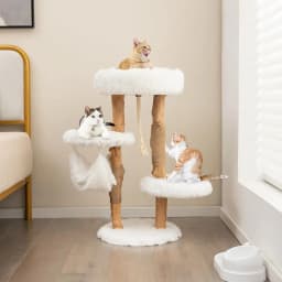 Cat tree with platform, perch, hammock, jute scratching post for resting, playing and sharpening, 41 X 41 X 87 CM