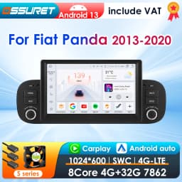 7Inch 2Din Android 13 Car Multimedia GPS Player For Fiat Panda 2013-2020 Carplay 4G Intelligent Screen 2din autoradio DSP 7862