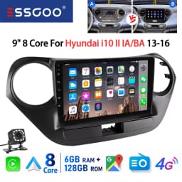 ESSGOO 8Core 128G 9" For Hyundai i10 II IA/BA 13-16 Android 14 Car Radio CarPlay Android Auto GPS Navi4G Wifi FM RDS BT DSP 2DIN