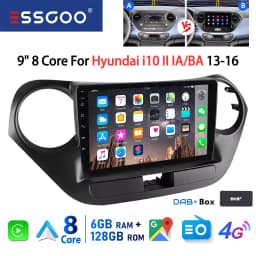 ESSGOO 8Core 128G 9" For Hyundai i10 II IA/BA 13-16 Android 14 Car Radio CarPlay Android Auto GPS Navi4G Wifi FM RDS BT DSP 2DIN